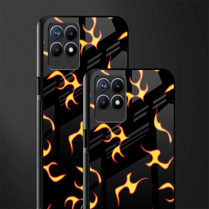 lil flames on black glass case for realme 8i image-2