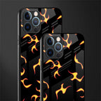 lil flames on black glass case for iphone 12 pro max image-2