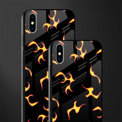 lil flames on black glass case for iphone xs max image-2