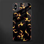 lil flames on black glass case for iphone xs max image