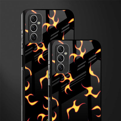 lil flames on black glass case for samsung galaxy m52 5g image-2