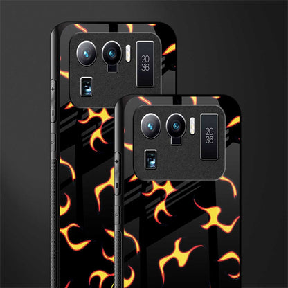 lil flames on black glass case for mi 11 ultra 5g image-2