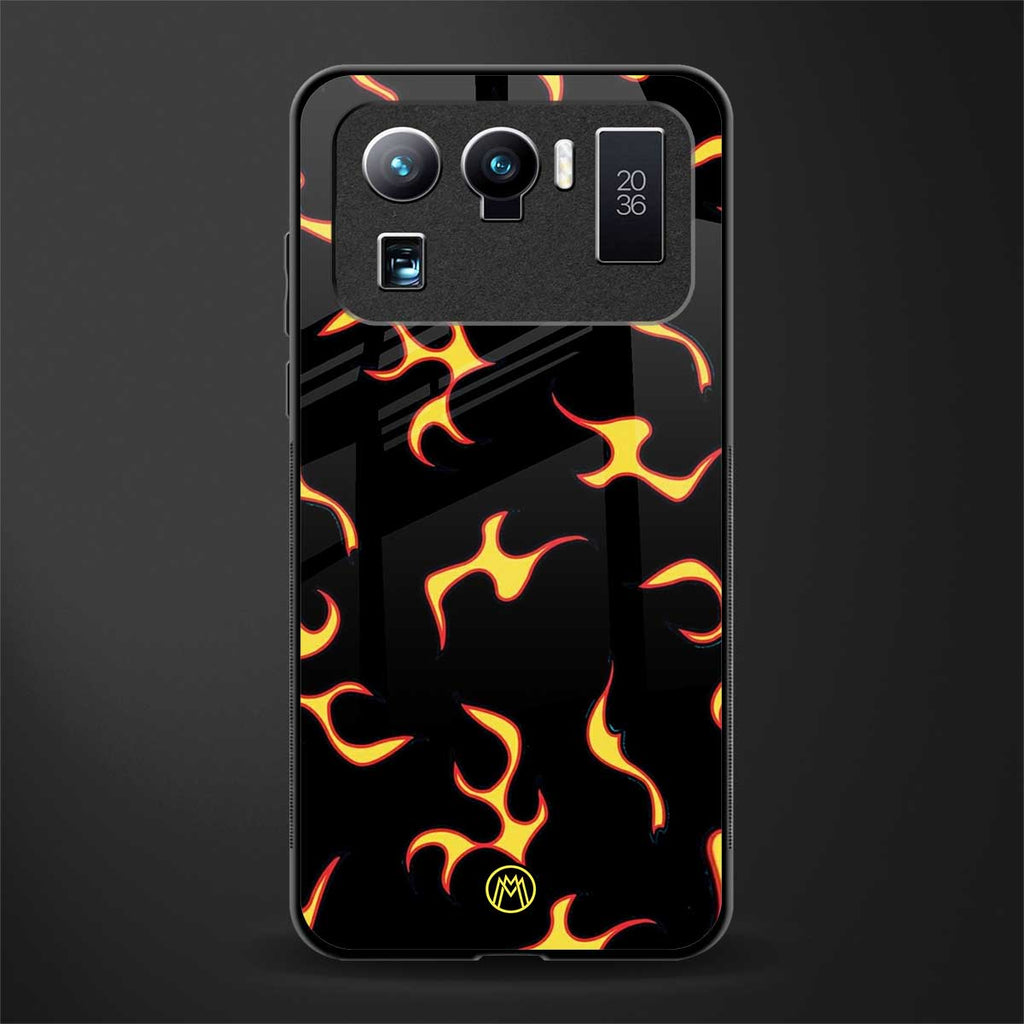 lil flames on black glass case for mi 11 ultra 5g image