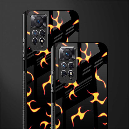 lil flames on black back phone cover | glass case for redmi note 11 pro plus 4g/5g