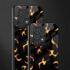 lil flames on black back phone cover | glass case for samsung galaxy a53 5g