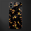 lil flames on black glass case for iphone xs image
