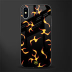 lil flames on black glass case for iphone xs image