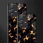 lil flames on black glass case for vivo v23 5g image-2