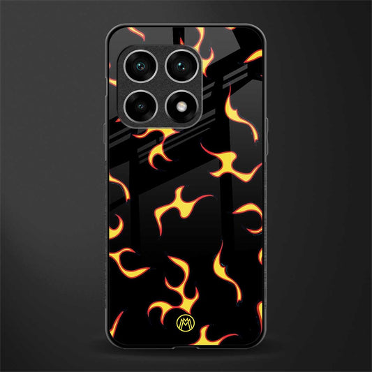 lil flames on black glass case for oneplus 10 pro 5g image