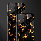 lil flames on black glass case for oneplus 7t pro image-2