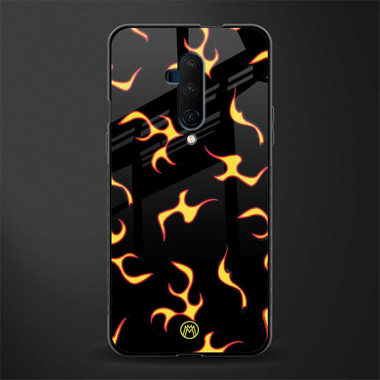 lil flames on black glass case for oneplus 7t pro image