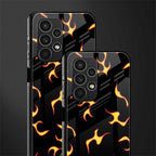 lil flames on black back phone cover | glass case for samsung galaxy a13 4g