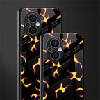 lil flames on black back phone cover | glass case for oppo f21 pro 5g