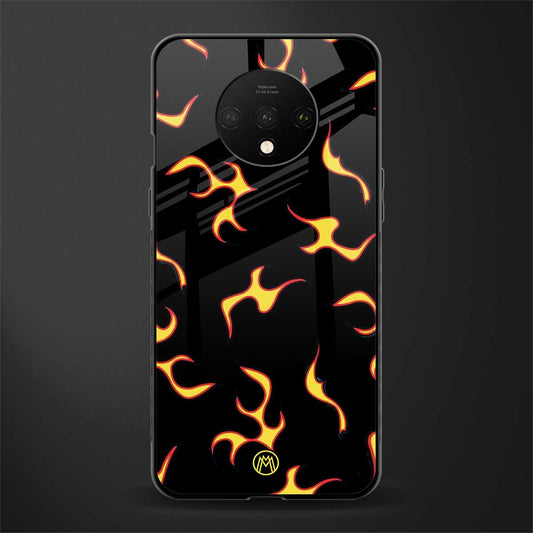 lil flames on black glass case for oneplus 7t image