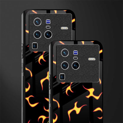 lil flames on black glass case for vivo x80 pro 5g image-2