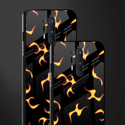 lil flames on black glass case for oneplus 8 pro image-2