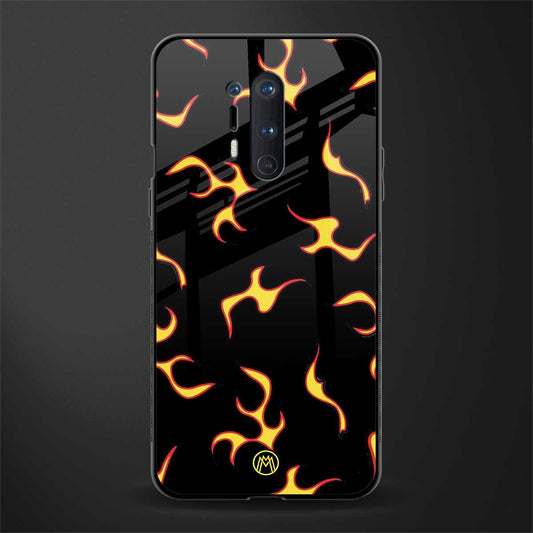lil flames on black glass case for oneplus 8 pro image