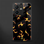lil flames on black back phone cover | glass case for vivo y22
