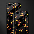 lil flames on black glass case for iphone 7 plus image-2