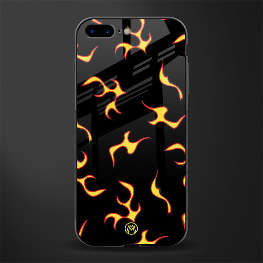 lil flames on black glass case for iphone 7 plus image