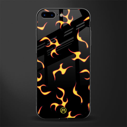 lil flames on black glass case for iphone 8 plus image