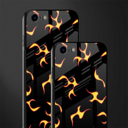 lil flames on black glass case for iphone 8 image-2