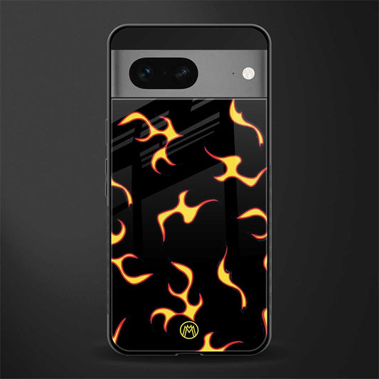 lil flames on black back phone cover | glass case for google pixel 7