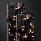lil flames on black back phone cover | glass case for samsung galaxy a14 5g