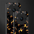 lil flames on black back phone cover | glass case for realme 11 pro 5g