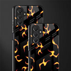 lil flames on black back phone cover | glass case for samsun galaxy a24 4g