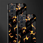 lil flames on black glass case for oneplus 9rt image-2
