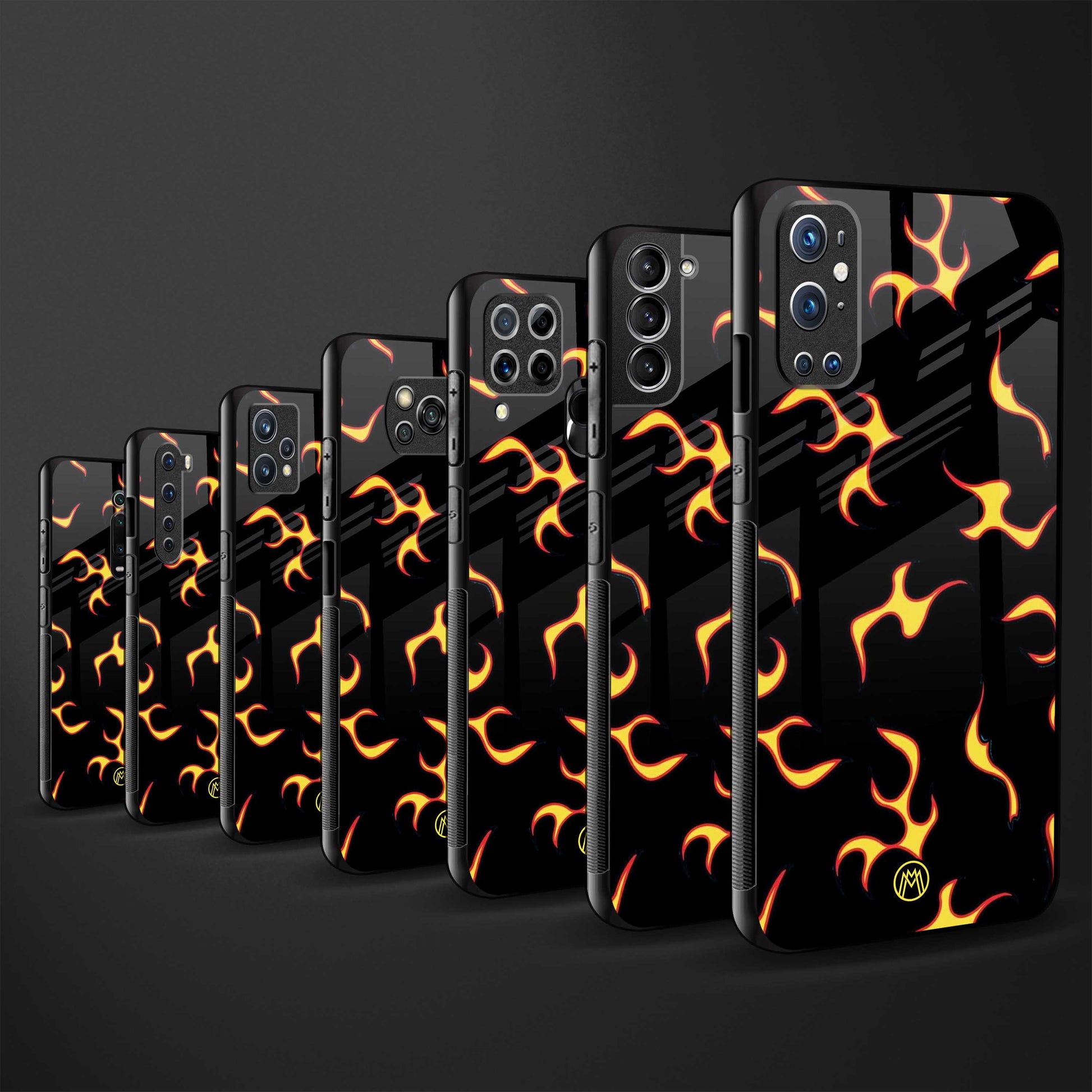 lil flames on black glass case for iphone 11 pro max image-3