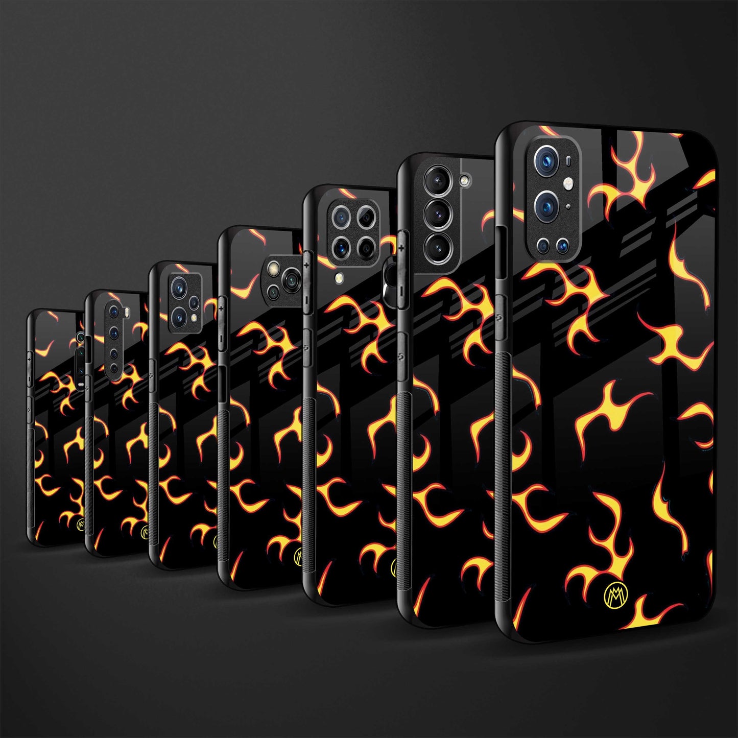 lil flames on black glass case for vivo v17 image-3