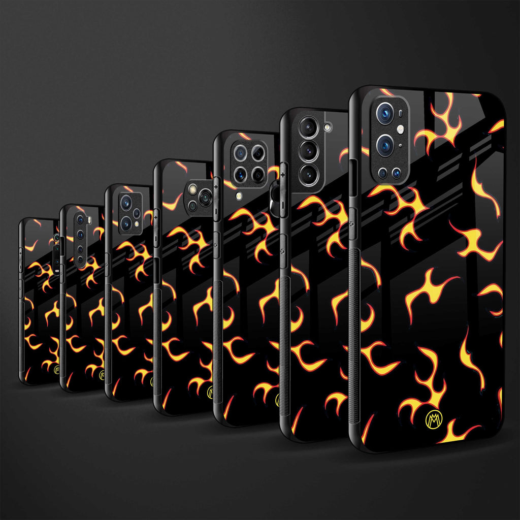 lil flames on black glass case for oppo a54 image-3