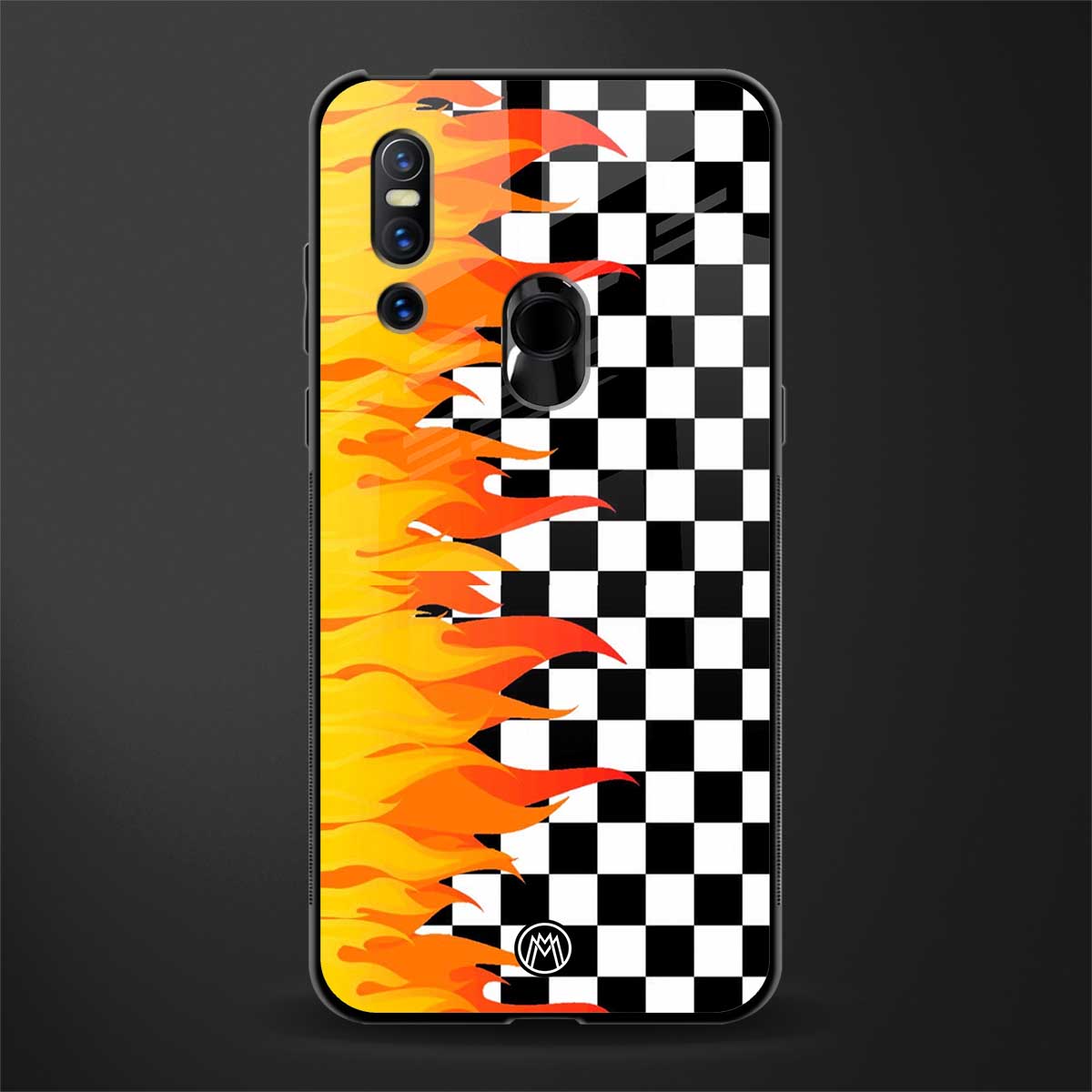 lil flames wild mode glass case for vivo v15 image