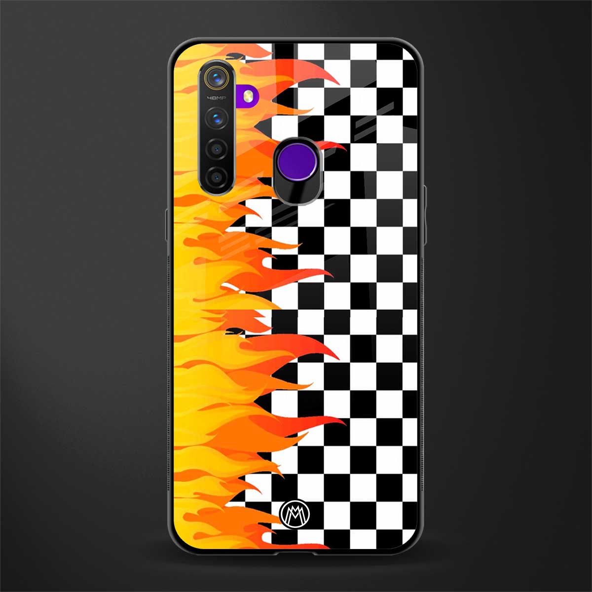 lil flames wild mode glass case for realme 5 pro image