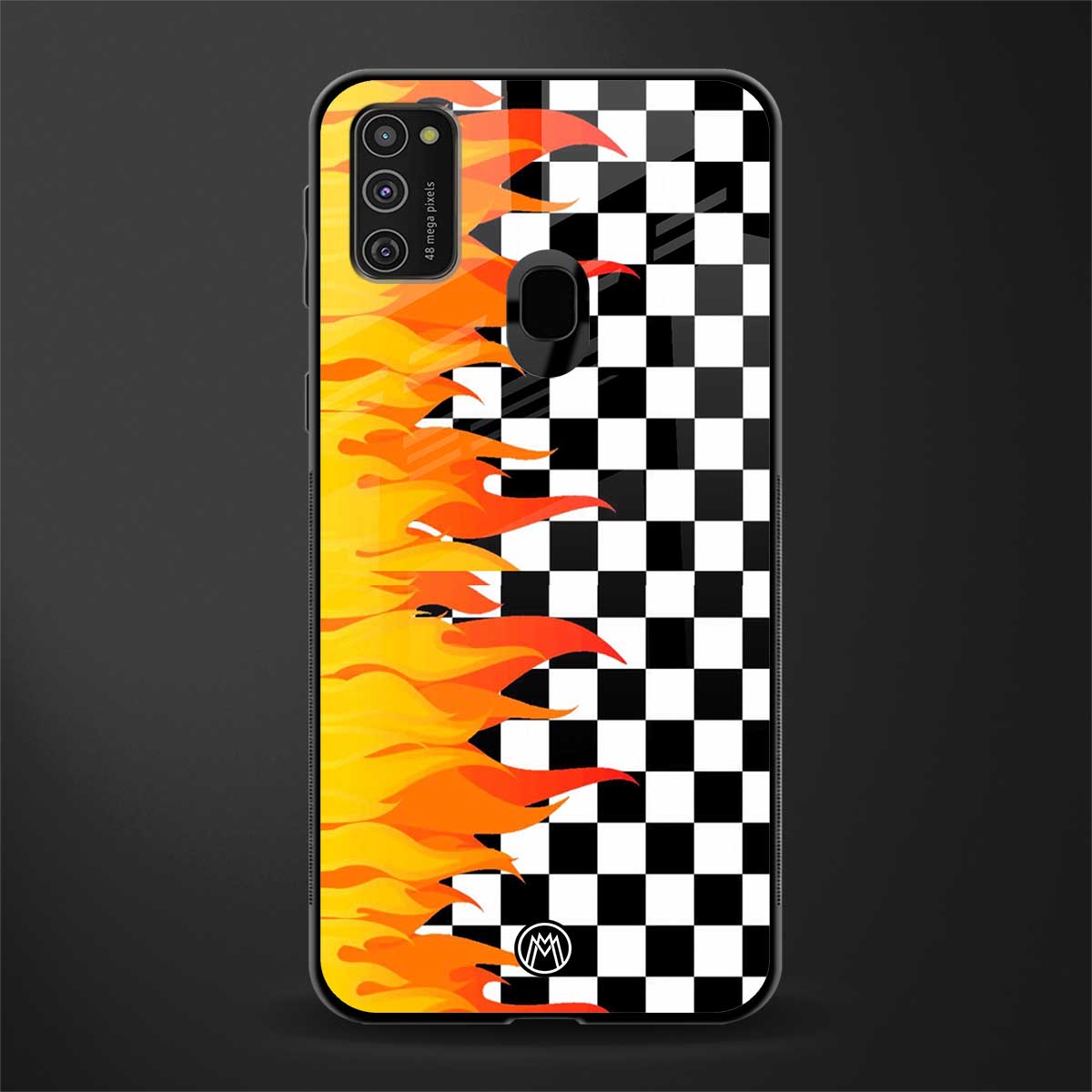 lil flames wild mode glass case for samsung galaxy m21 image