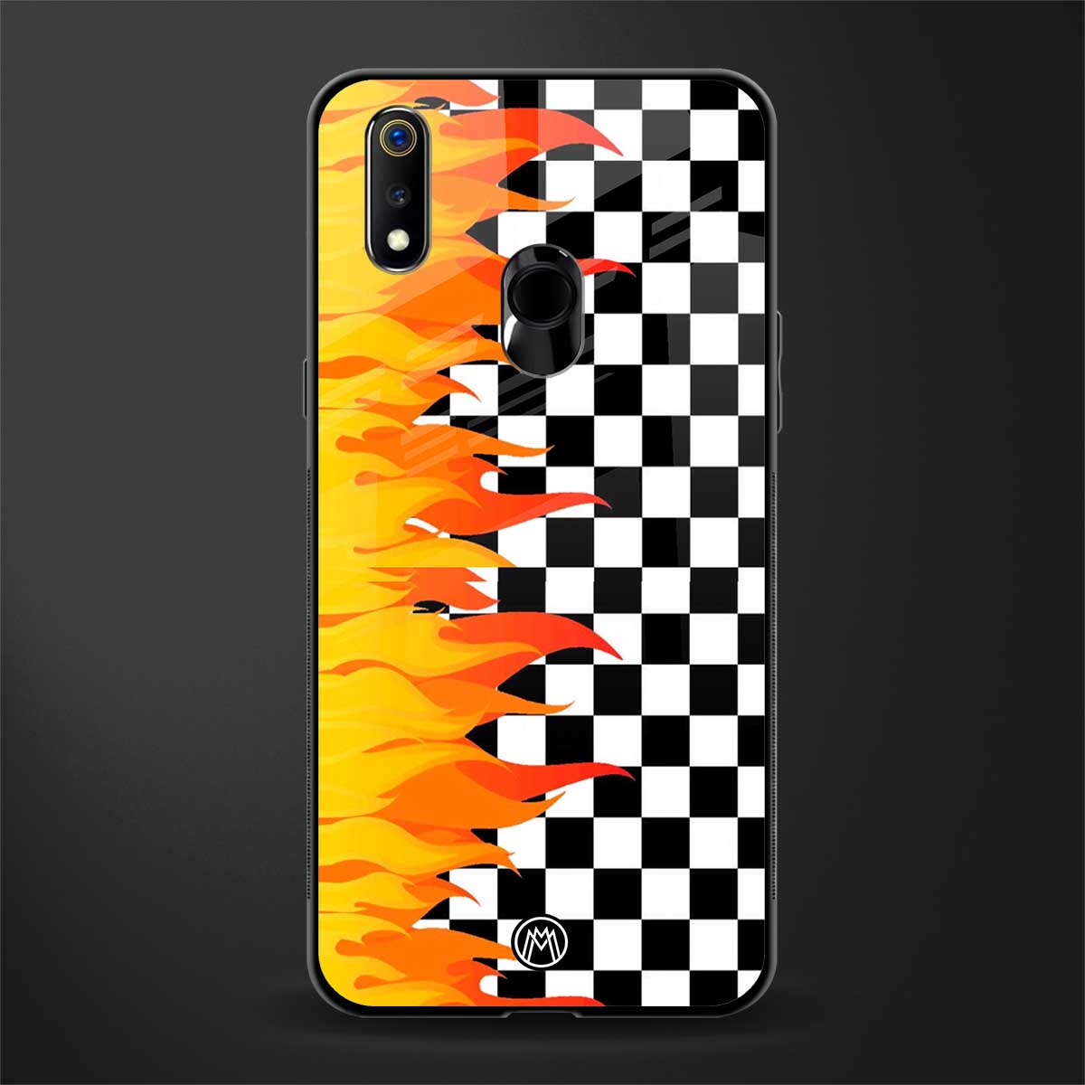 lil flames wild mode glass case for realme 3 pro image