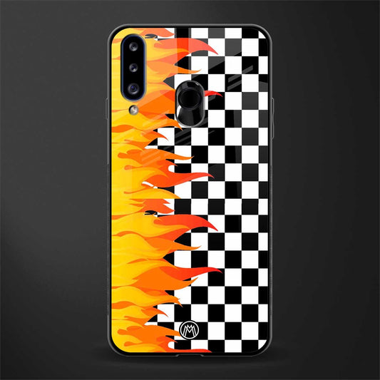 lil flames wild mode glass case for samsung galaxy a20s image