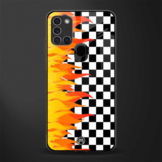 lil flames wild mode glass case for samsung galaxy a21s image