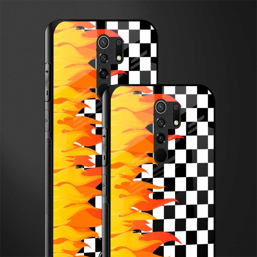 lil flames wild mode glass case for redmi 9 prime image-2