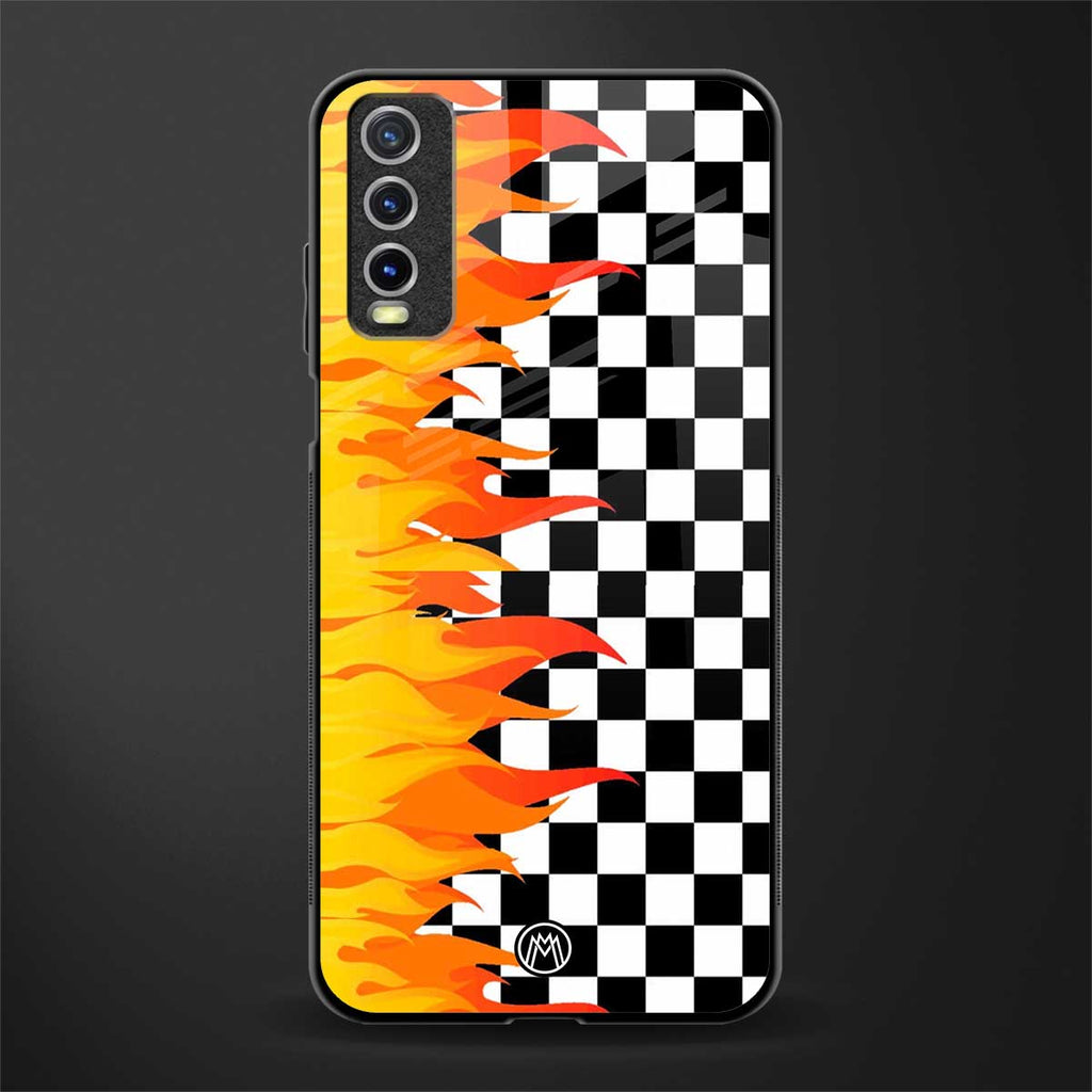 lil flames wild mode glass case for vivo y20i vivo y20t image