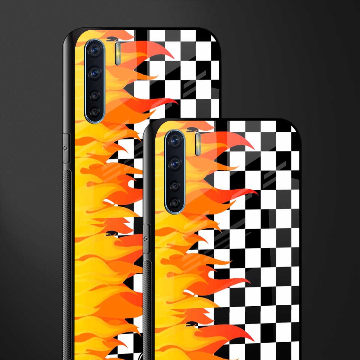 lil flames wild mode glass case for oppo f15 image-2