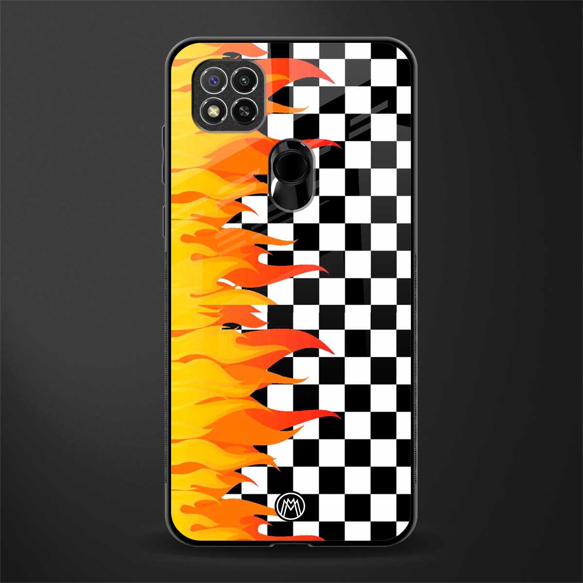 lil flames wild mode glass case for redmi 9c image