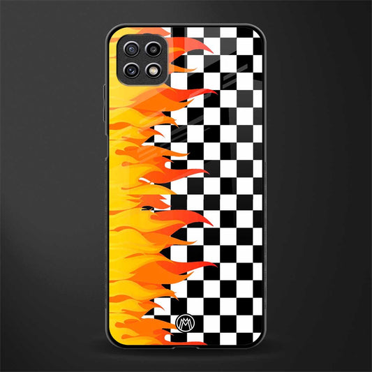 lil flames wild mode glass case for samsung galaxy a22 5g image