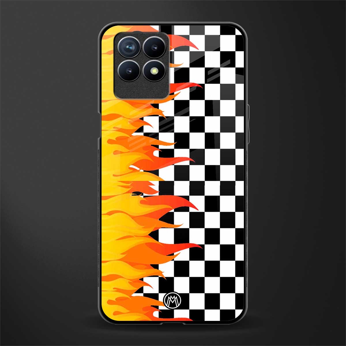 lil flames wild mode glass case for realme 8i image