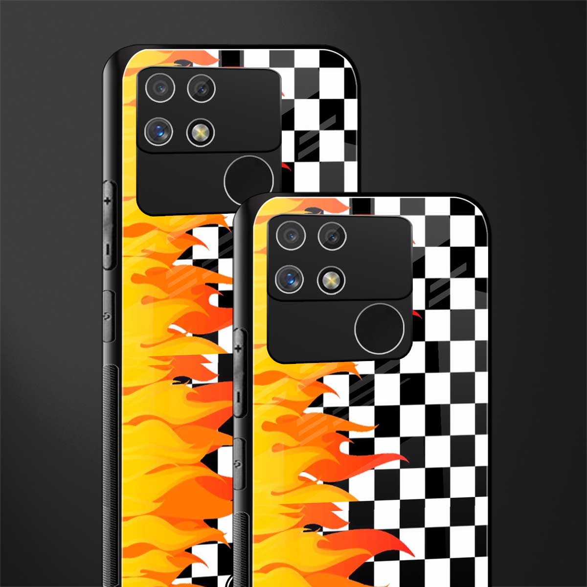 lil flames wild mode back phone cover | glass case for realme narzo 50a