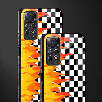 lil flames wild mode back phone cover | glass case for redmi note 11 pro plus 4g/5g