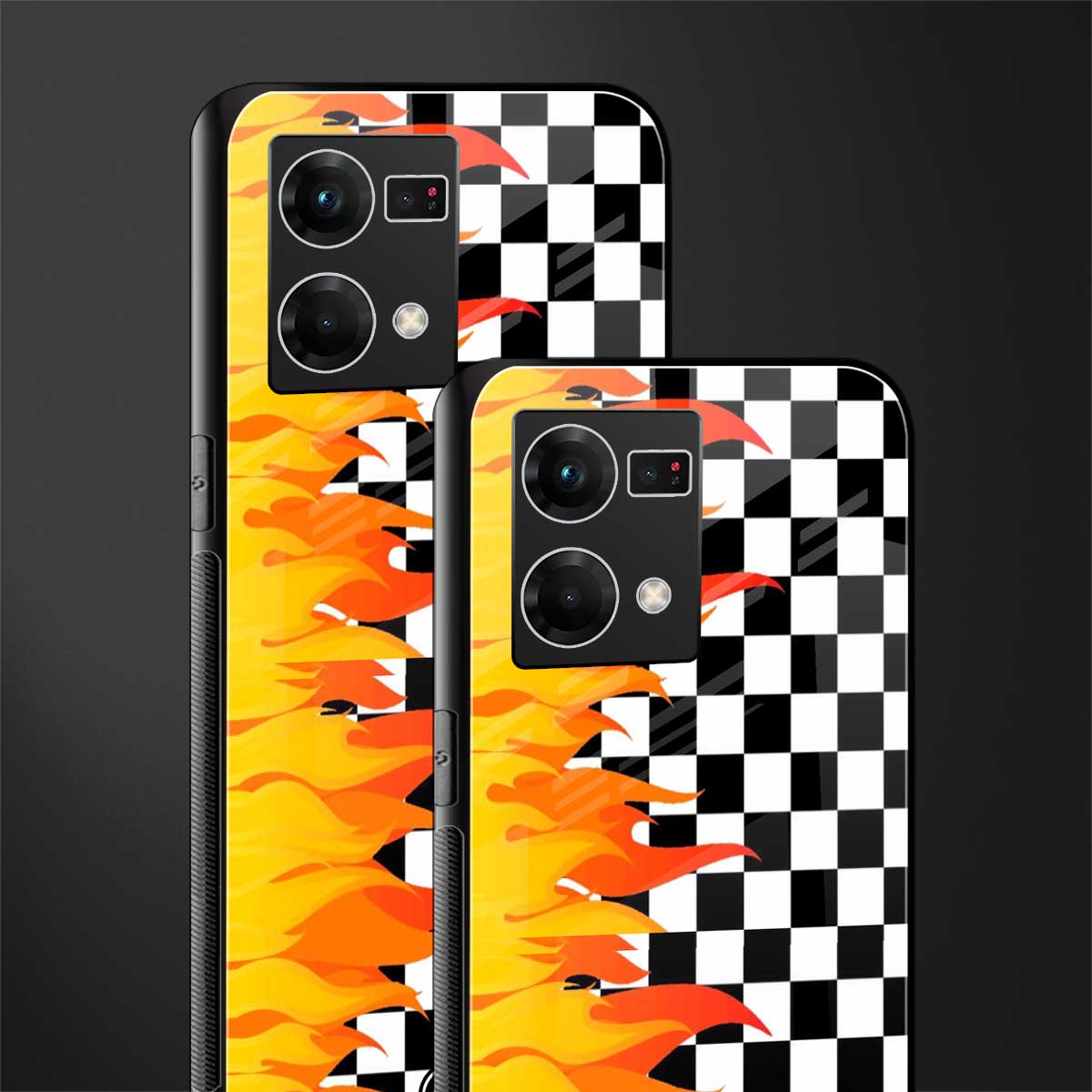 lil flames wild mode back phone cover | glass case for oppo f21 pro 4g