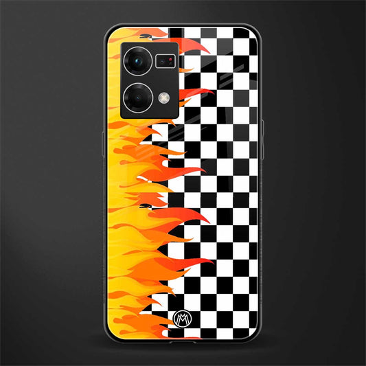 lil flames wild mode back phone cover | glass case for oppo f21 pro 4g